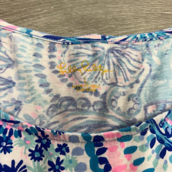 Lilly Pulitzer Vibrant Blue and Pink Patterned Dress Size Large - Picture 5 of 7